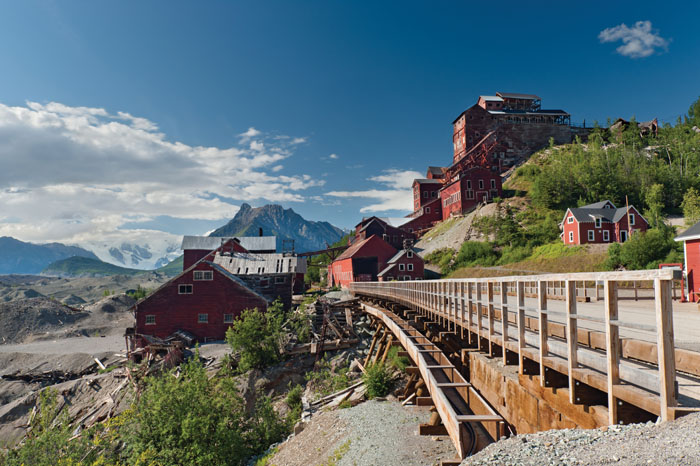 The old Kennecott mill town was abandoned in 1938 and relics were left behind largely intact. The National Park Service offers daily tours of the entire property.