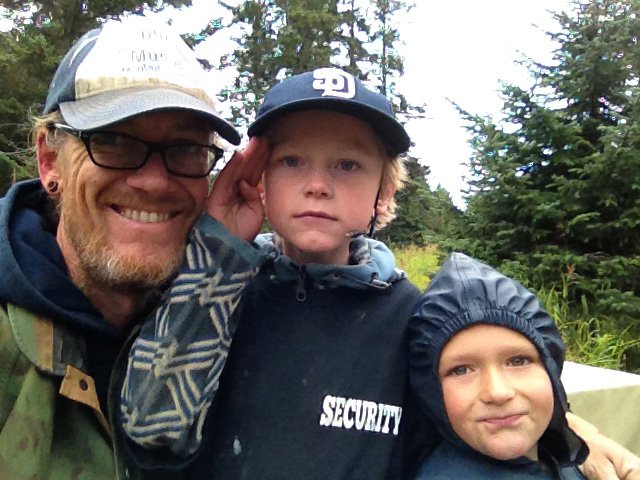 Josh Nordstrom, with his kids, Halen, 8, and Jace, 5